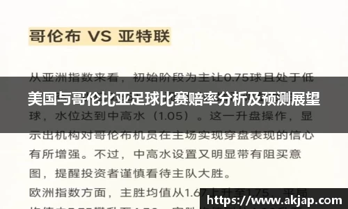 美国与哥伦比亚足球比赛赔率分析及预测展望